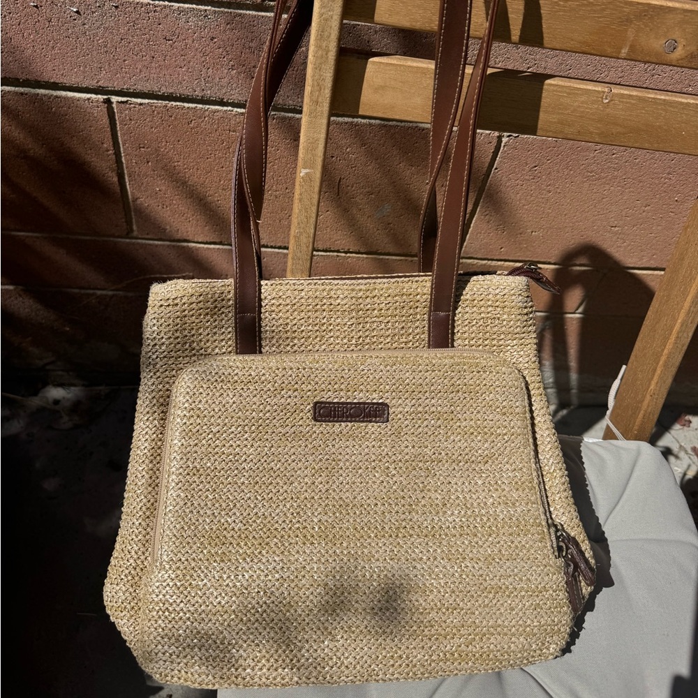 Vintage 2000’s Cherokee Light Tan Woven Straw Shoulder Bag